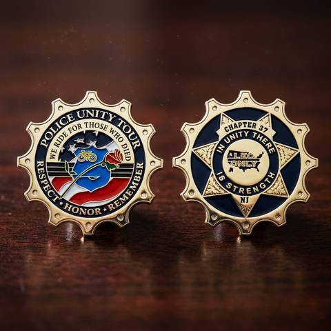 Police Unity Tour · Custom shape · Gold enamel